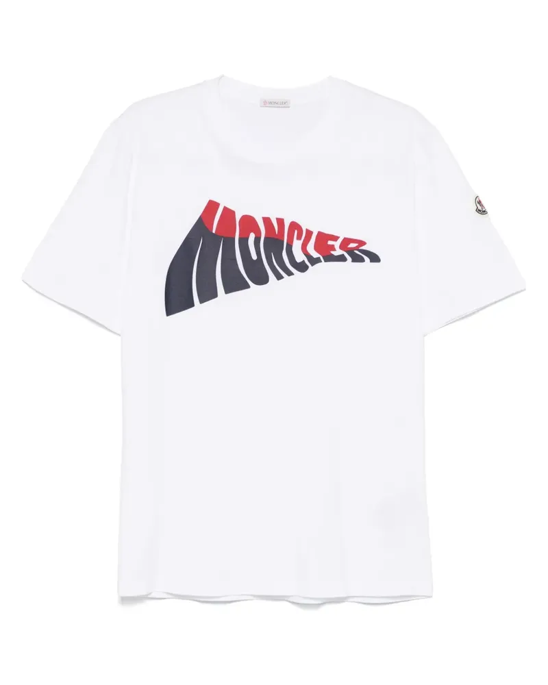 Moncler T-Shirt mit Logo-Print - Weiß Weiß