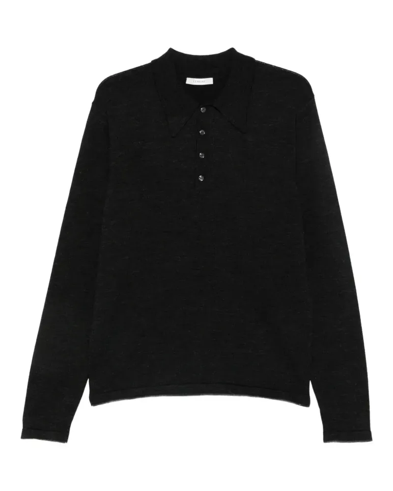 Christophe Lemaire Langärmeliges Poloshirt - Schwarz Schwarz