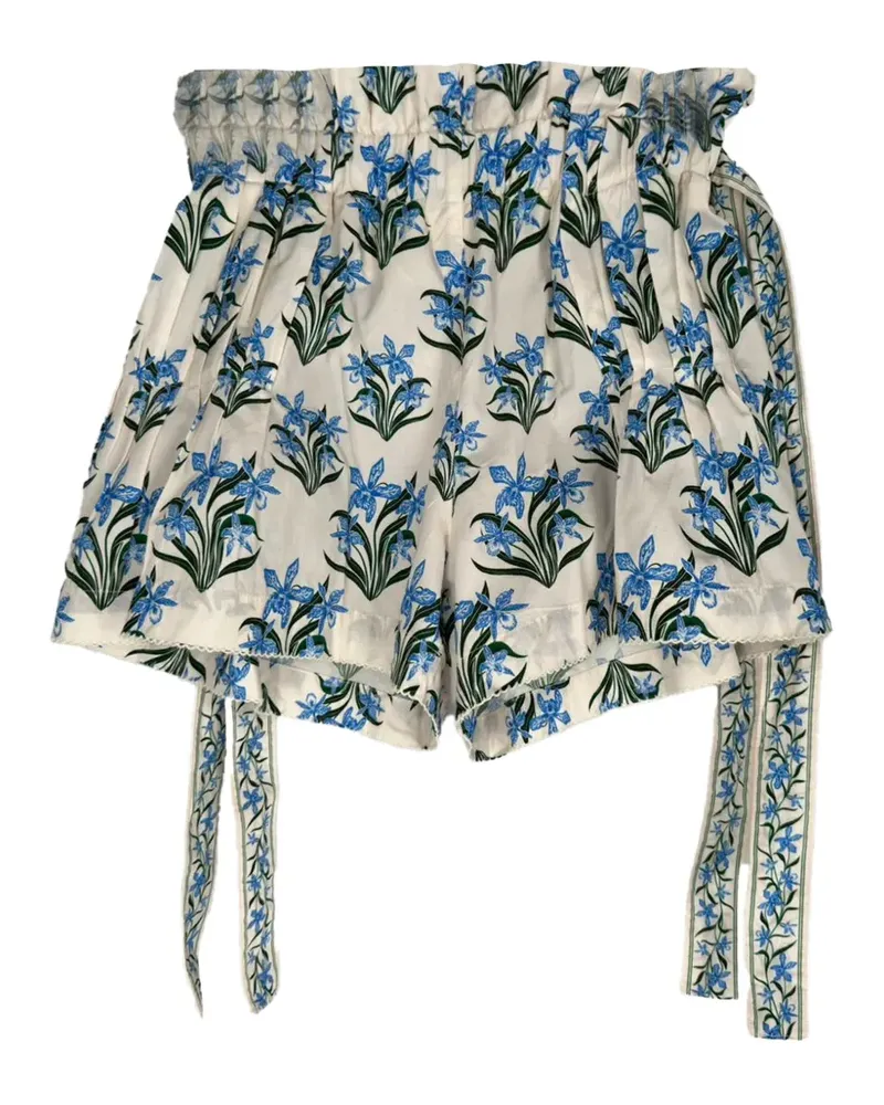 AGUA BENDITA floral-print high-waisted shorts - Nude Nude