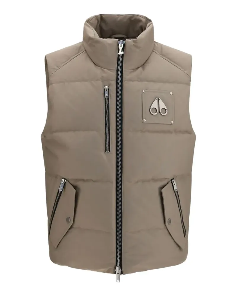 Moose Knuckles quilted logo-patch gilet - Nude Nude