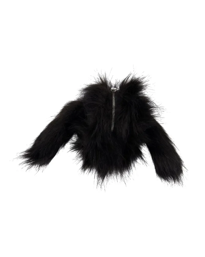 Simone Rocha Portemonnaie aus Faux Fur - Schwarz Schwarz