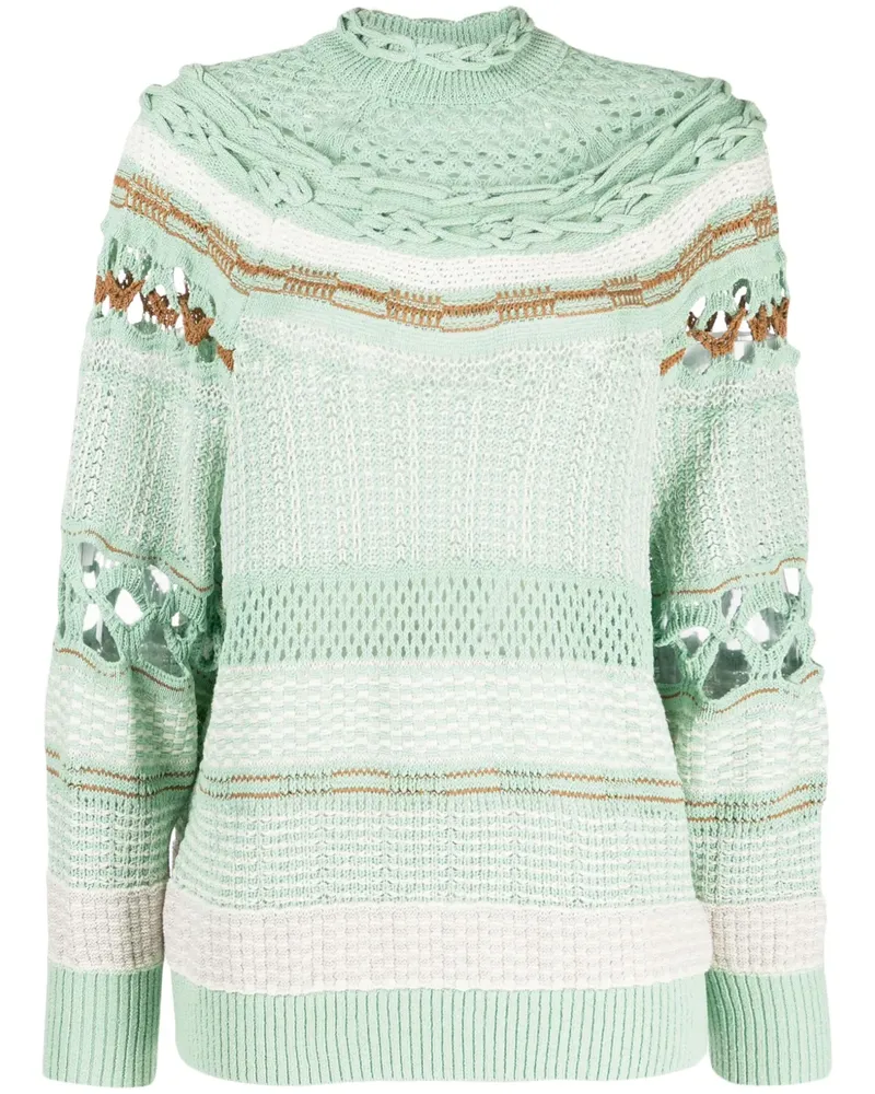 Mame Kurogouchi Pullover mit Lochstrickmuster - Grün Grün