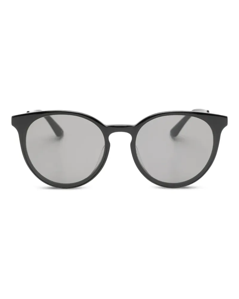 Alexander McQueen Sonnenbrille mit rundem Gestell - Schwarz Schwarz