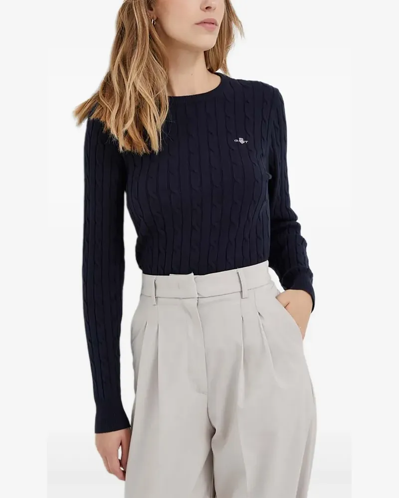 Gant Pullover mit Zopfmuster - Blau Blau