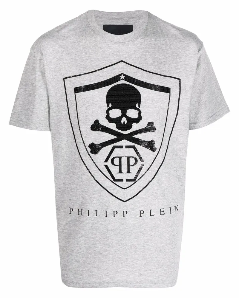 Philipp Plein T-Shirt mit Totenkopf-Print - Grau Grau