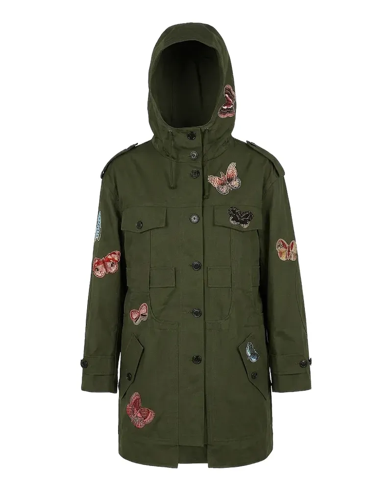 Valentino Garavani Kapuzenmantel mit Schmetterling-Patch - Grün Grün