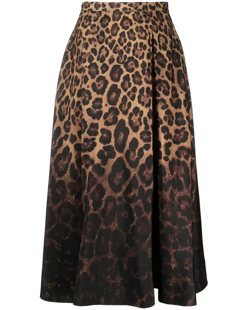 Valentino Garavani Midirock mit Leoparden-Print - Nude Nude