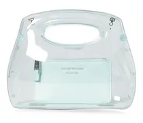 transparent cut-out clutch bag - Blau