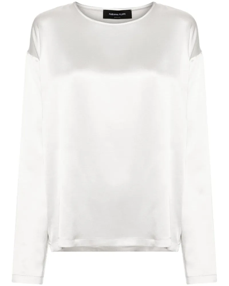 Fabiana Filippi Klassische Satinbluse - Silber Silber