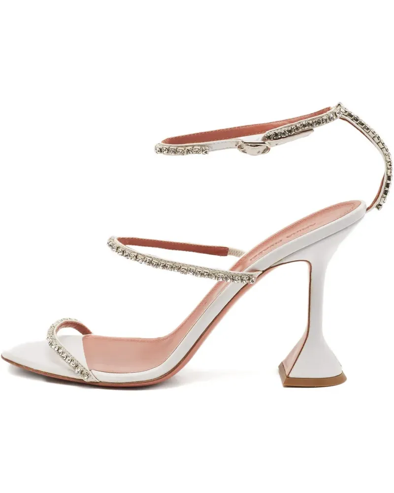 Amina Muaddi Gilda Sandalen mit Kristallen - Weiß Weiß