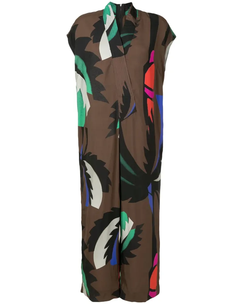 Osklen Bahia Jumpsuit mit Palmen-Print - Braun Braun