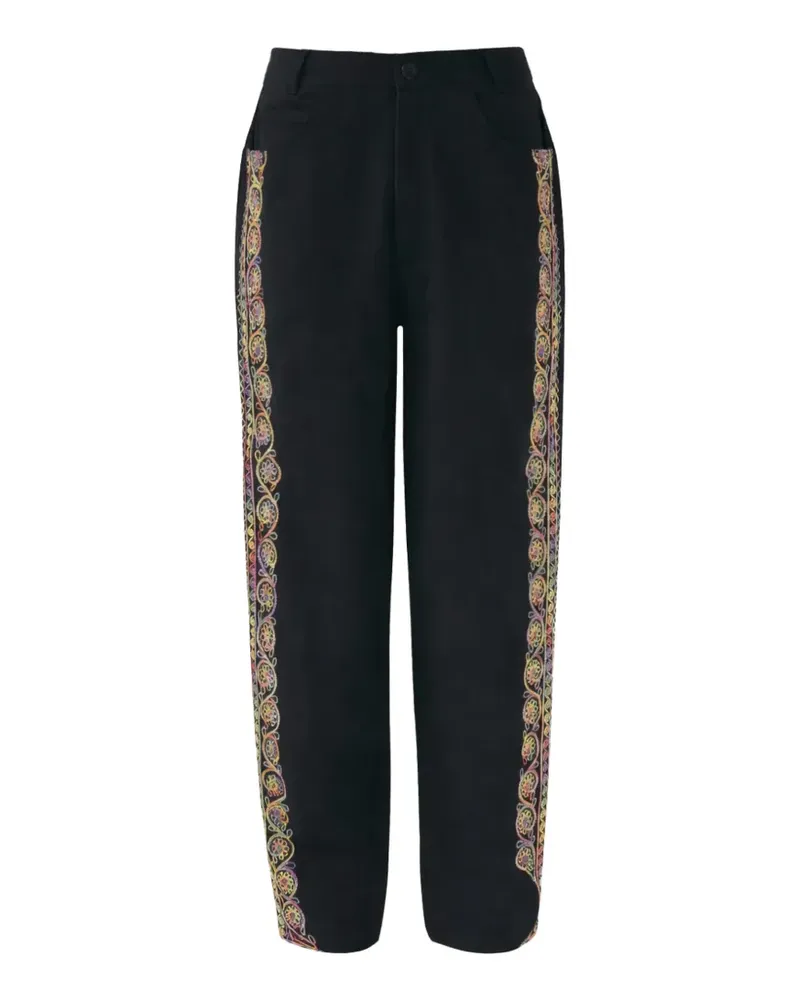 Antik Batik embroidered trousers - Schwarz Schwarz