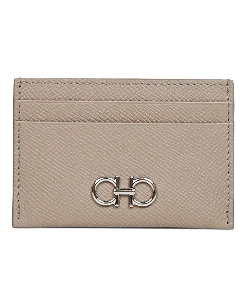 Ferragamo Gancini leather card holder - Nude Nude