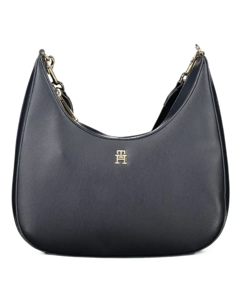 Tommy Hilfiger Chic Schultertasche mit Monogramm-Schild - Blau Blau