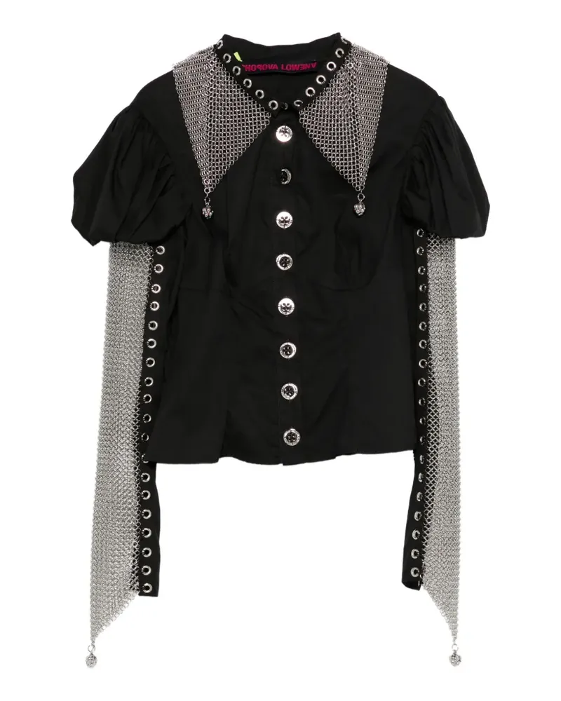 CHOPOVA LOWENA Titan chain buttoned shirt - Schwarz Schwarz