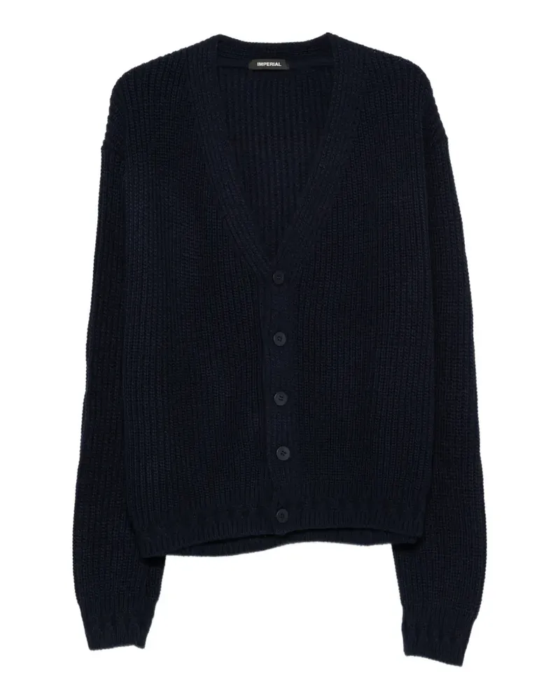 IMPERIAL Gerippter Cardigan mit V-Ausschnitt - Blau Blau