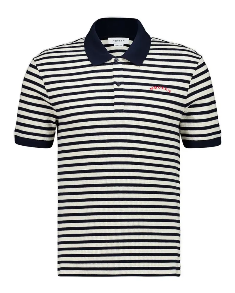Alexander McQueen Gestreiftes Poloshirt - Weiß Weiß
