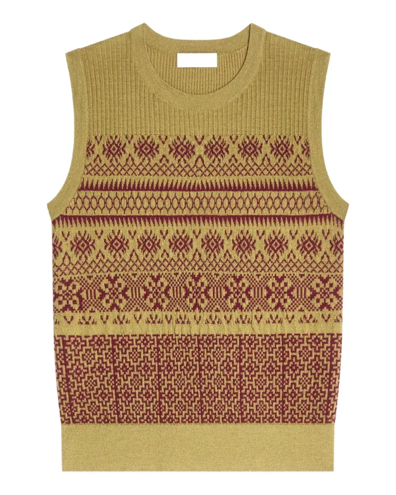 Dries van Noten Jacquardpullover aus Wolle - Grün Grün