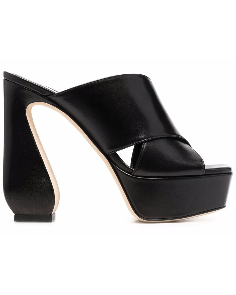 Sergio Rossi Mules mit Plateau - Schwarz Schwarz
