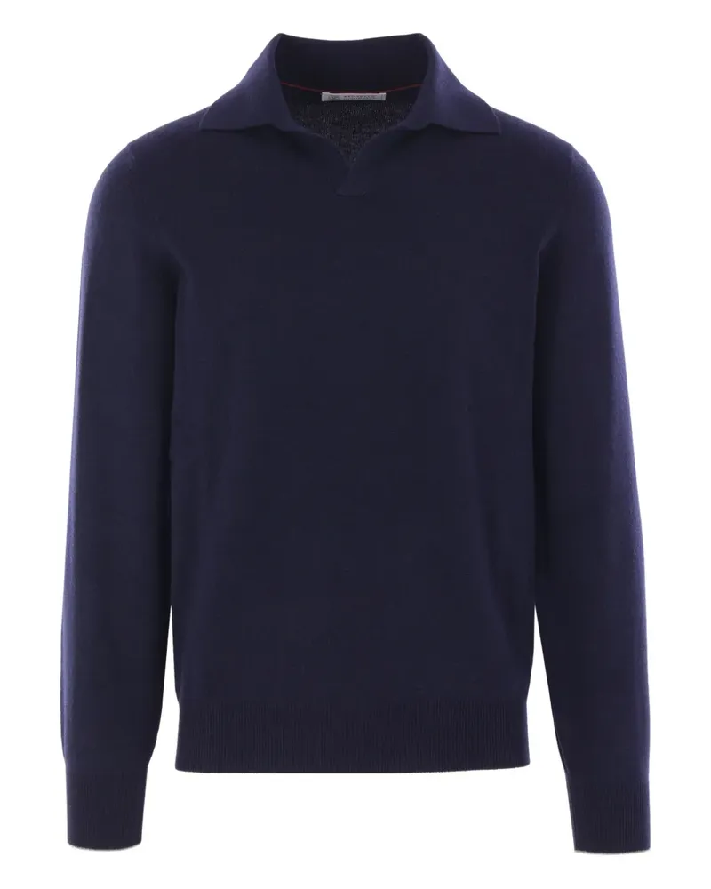 Brunello Cucinelli Kaschmirpullover mit Poloshirtkragen - Blau Blau