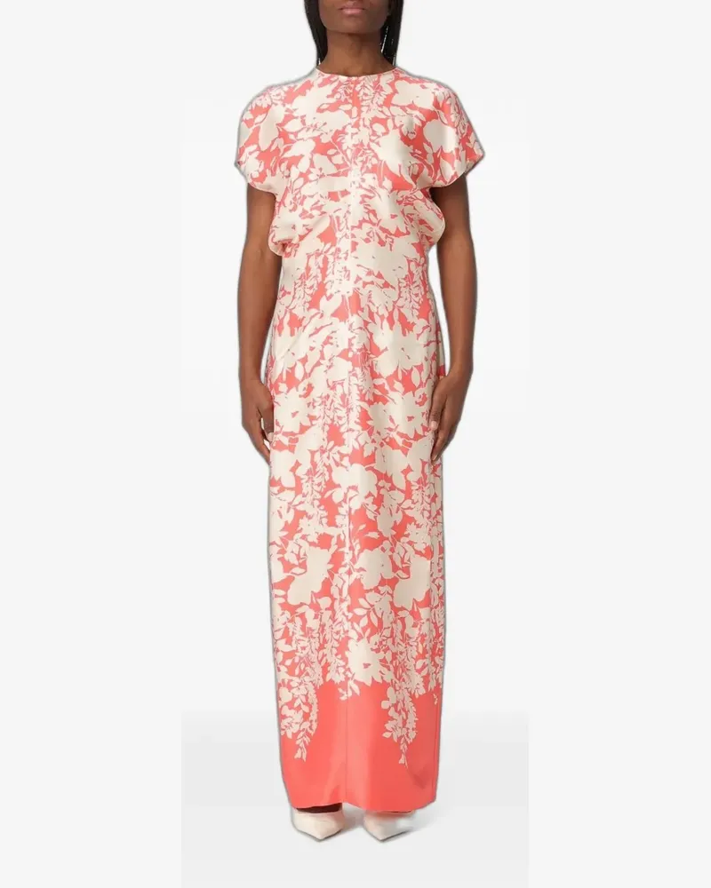 AGNONA floral-print silk maxi dress - Orange Orange