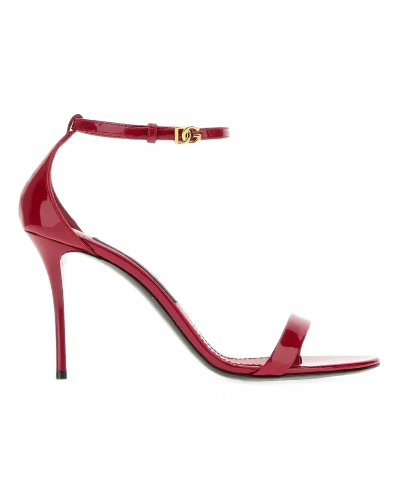 Dolce & Gabbana DG-plaque patent-leather sandals - Rot Rot