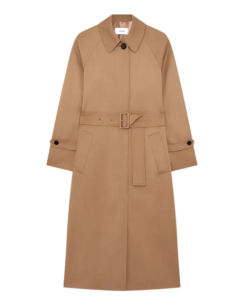 LARDINI belted wool trench coat - Nude Nude