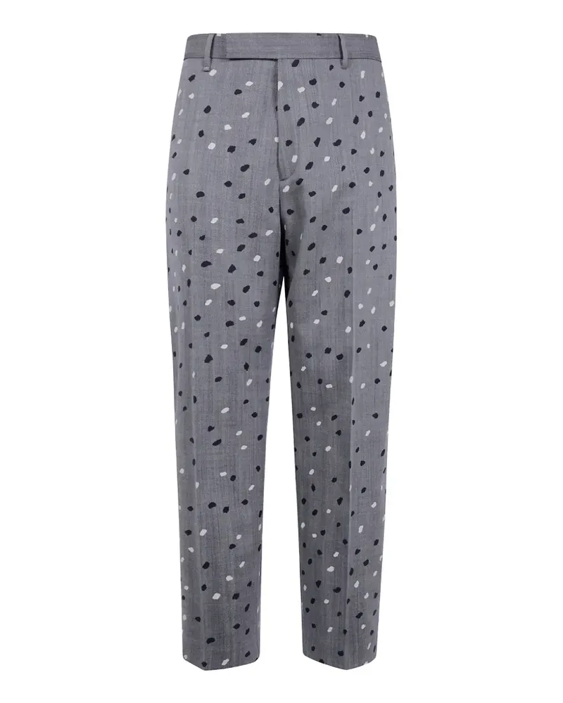 Paul Smith Hose mit Fischgrätenmuster und Polka Dots - Grau Grau