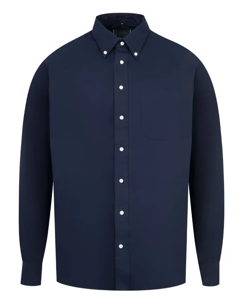 Gitman Vintage Hemd mit Overdye-Finish - Blau Blau