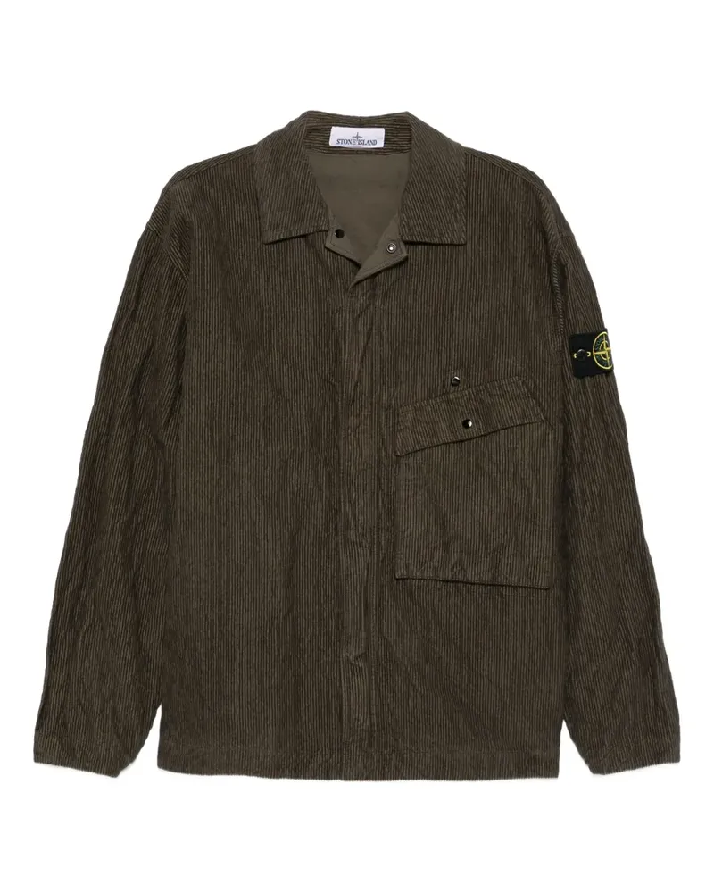 Stone Island Gerippte Cordjacke - Grün Grün