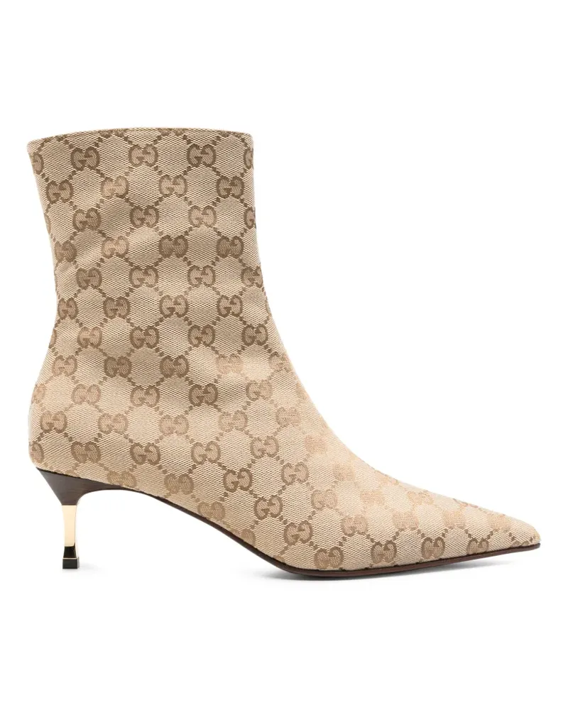 Gucci Bombshell Stiefeletten mit Monogrammmuster - Nude Nude
