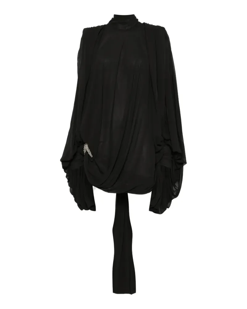 Amen Minikleid mit Perlen - Schwarz Schwarz