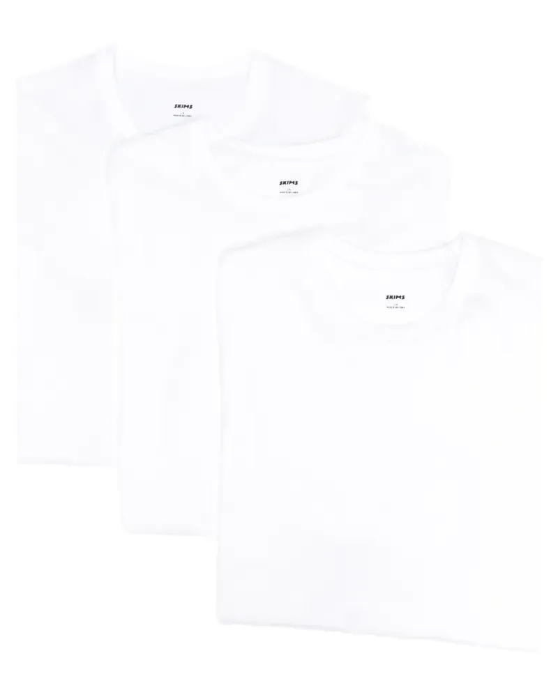 SKIMS Set aus drei T-Shirts mit Rundhalsausschnitt - Weiß Weiß