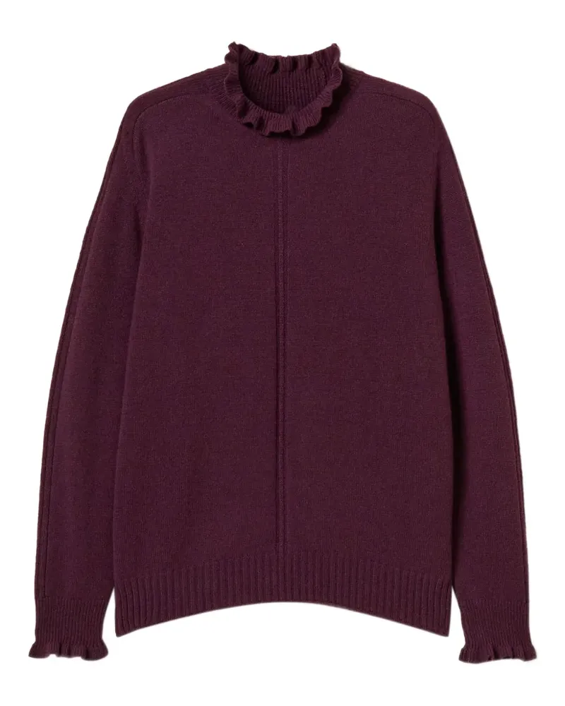 Twin-Set Pullover mit Rüschenkragen - Rot Rot