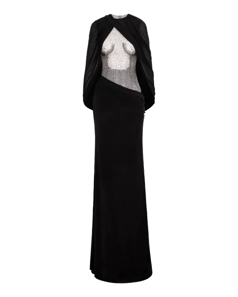 Cristina Savulescu Drapiertes The Secret Kleid - Schwarz Schwarz