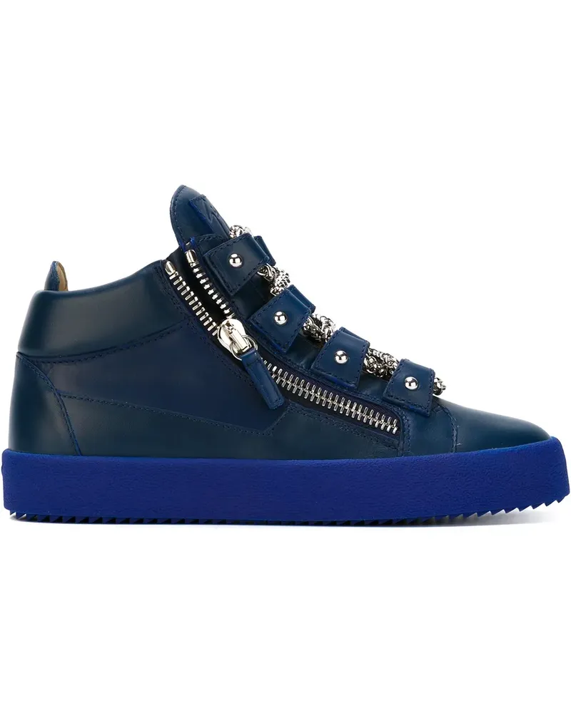 Giuseppe Zanotti High-Top-Sneakers mit Kettenapplikation - Blau Blau