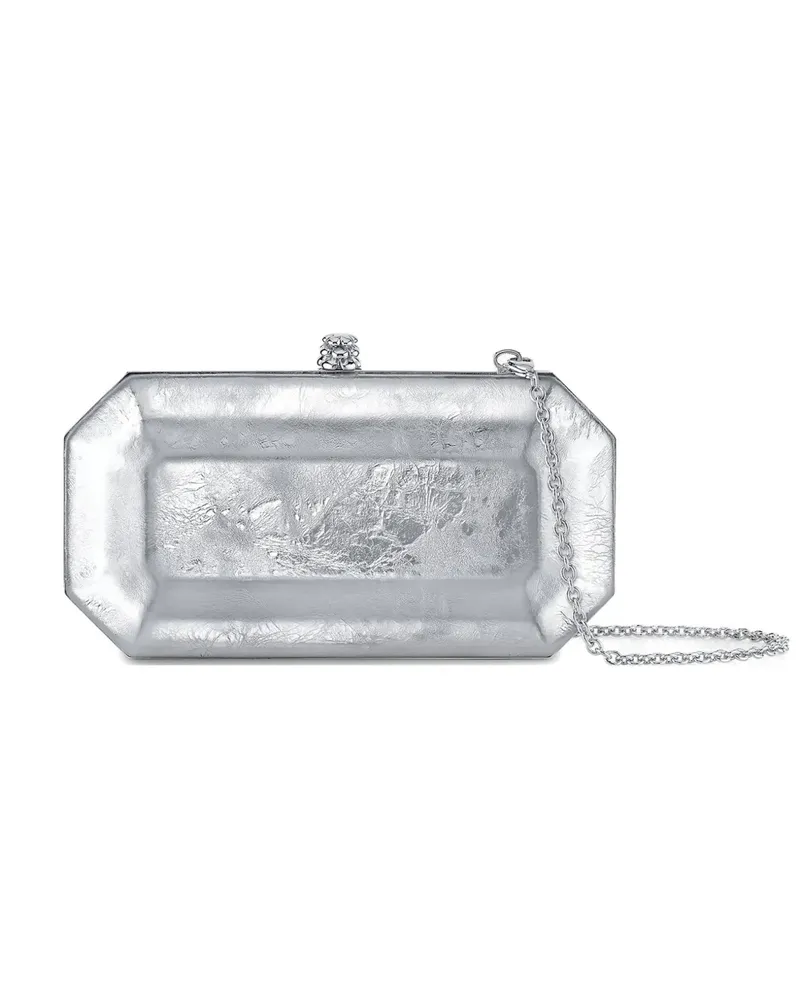 Tyler Ellis Perry metallic-leather clutch bag - Silber Silber