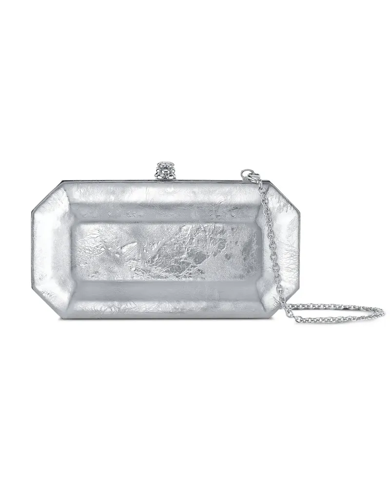 Tyler Ellis Perry metallic-leather clutch bag - Silber Silber