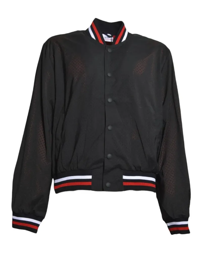 GCDS Bomberjacke mit perforiertem Logo-Streifen - Schwarz Schwarz