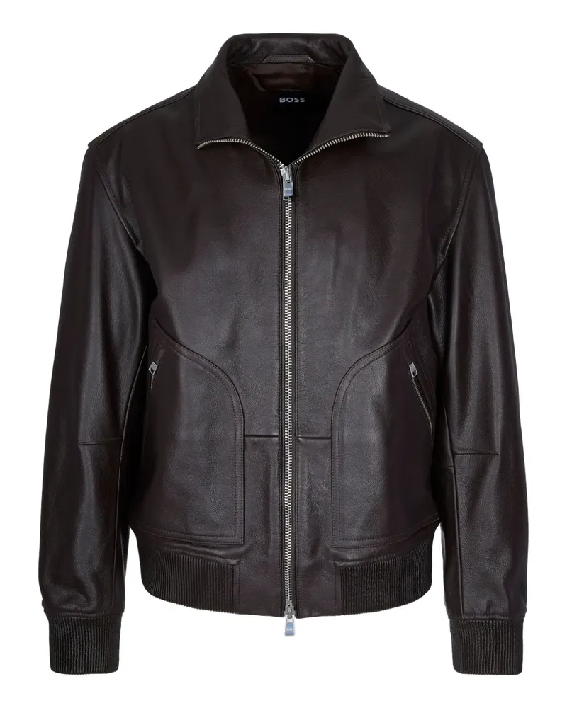 HUGO BOSS Mander Lederjacke - Braun Braun