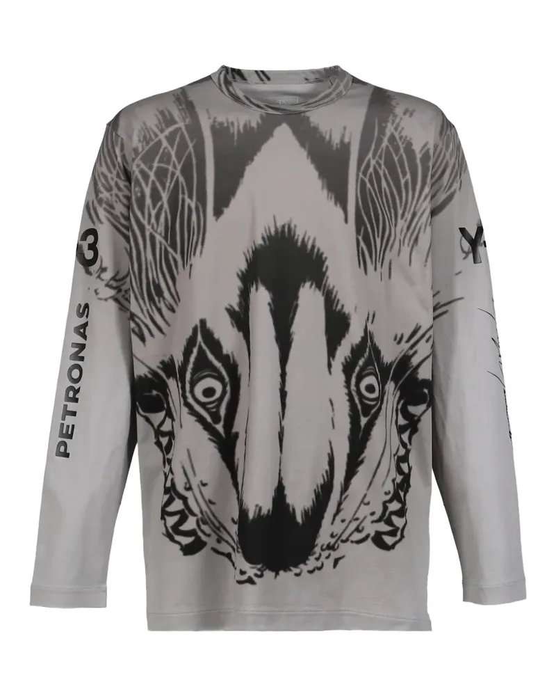 Y-3 Mercedes F1 Wolf long-sleeve T-shirt - Grau Grau