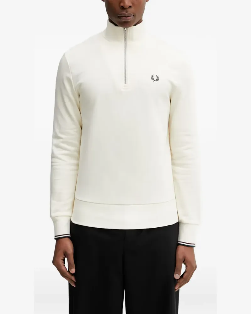 Fred Perry half-zip embroidered-logo sweater - Nude Nude