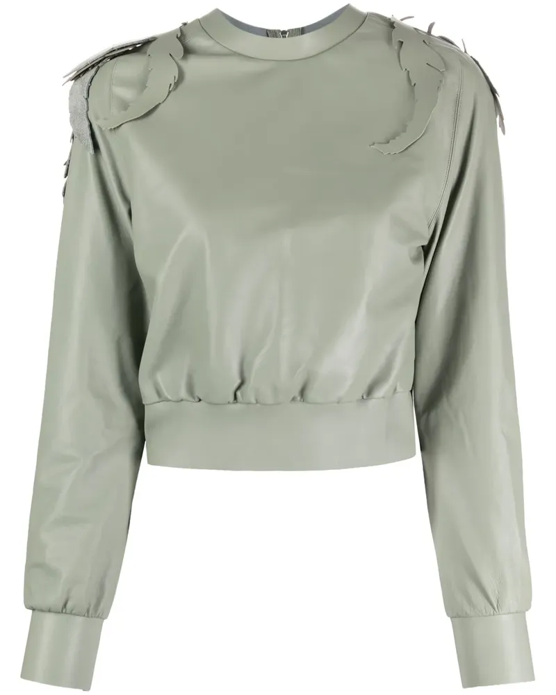 Undercover Sweatshirt mit Blattstickerei - Grün Grün