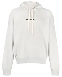 Jil Sander Hoodie mit Logo-Print Grau