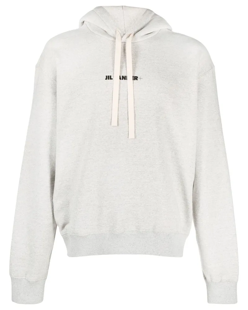 Jil Sander Hoodie mit Logo-Print Grau