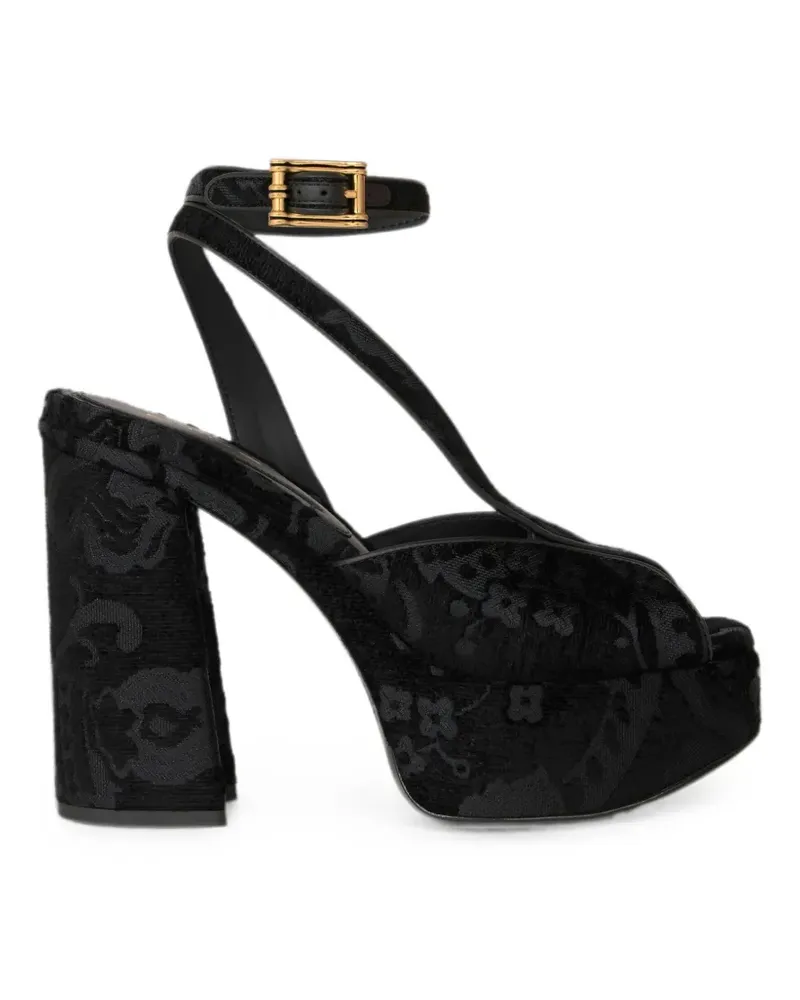 Etro jacquard platform sandals with Paisley motif - Schwarz Schwarz