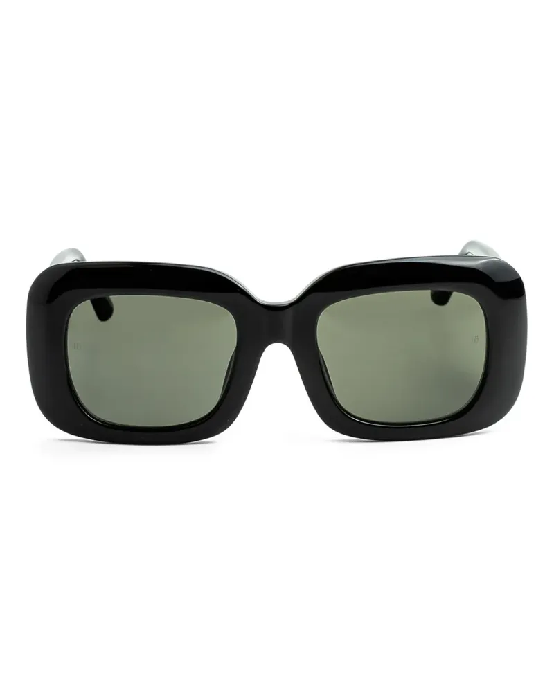 Linda Farrow Sonnenbrille mit eckigem Gestell - Schwarz Schwarz