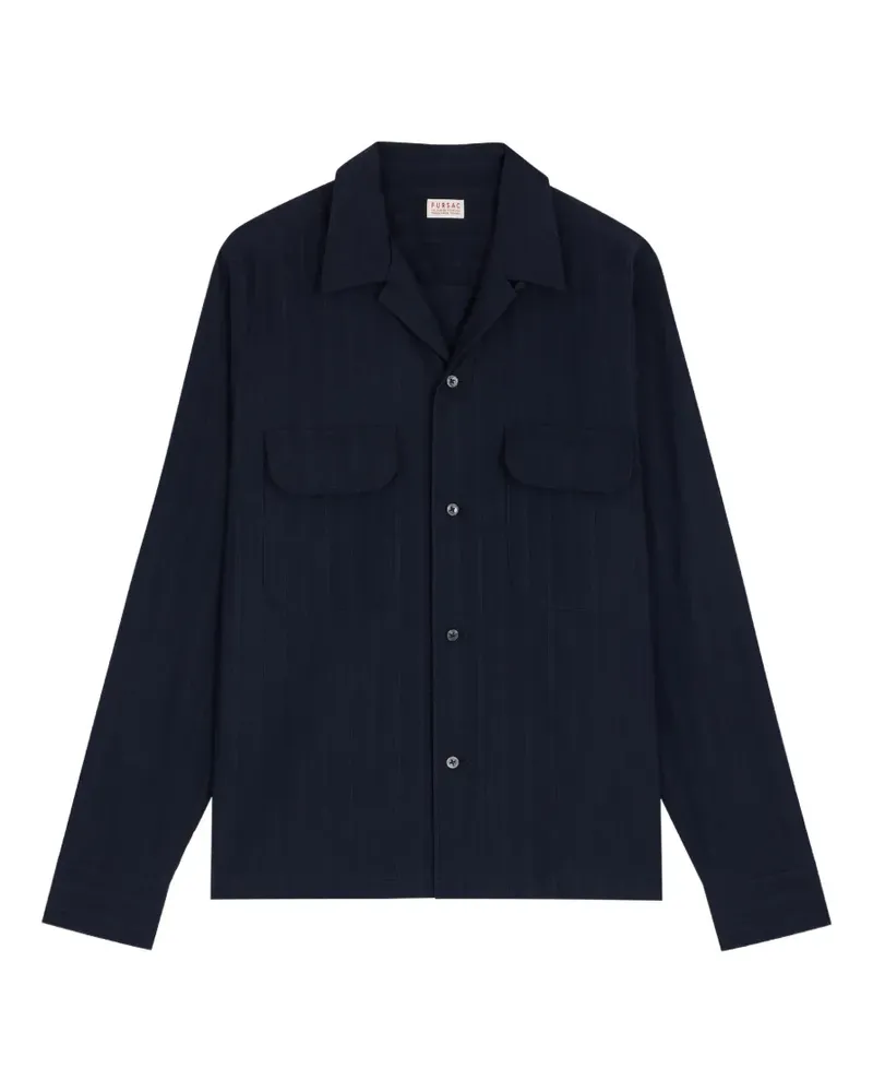 FURSAC striped flap-pocket shirt - Blau Blau
