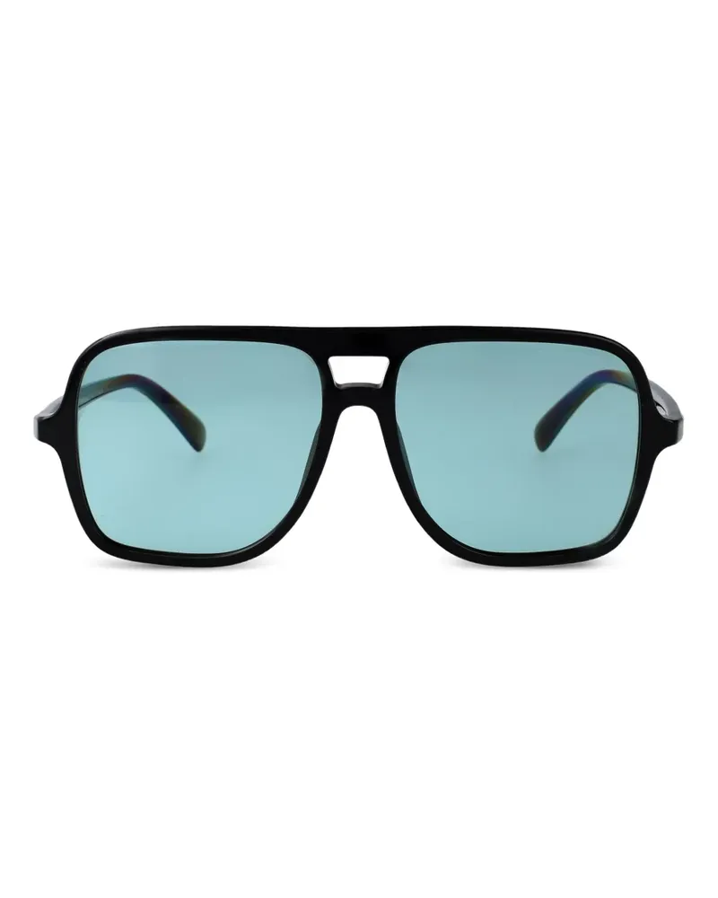 Emporio Armani Eckige Sonnenbrille aus Acetat - Schwarz Schwarz