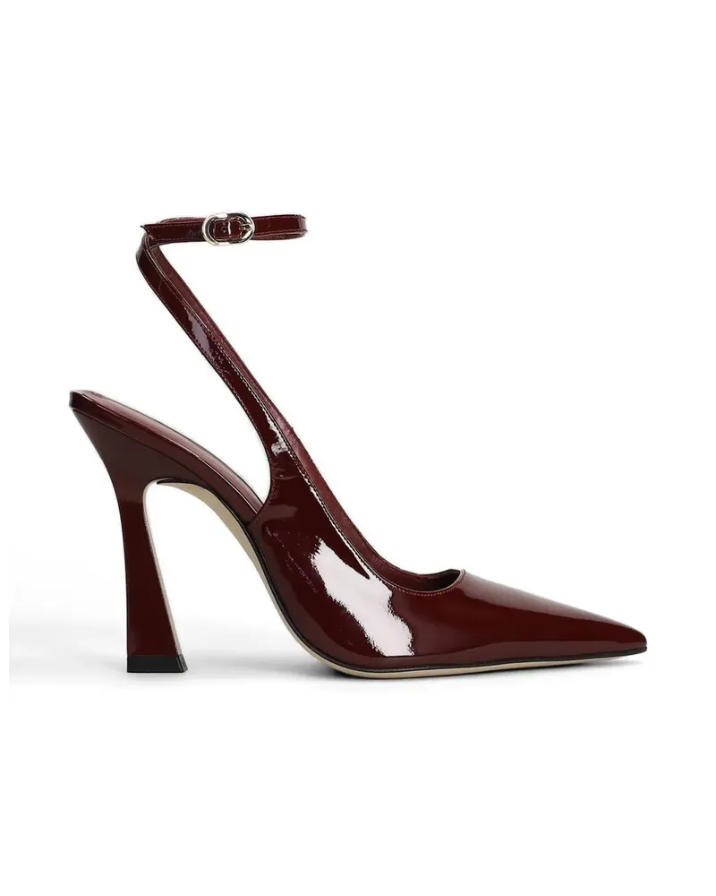 Stuart Weitzman patent-finish ankle-strap pumps - Rot Rot